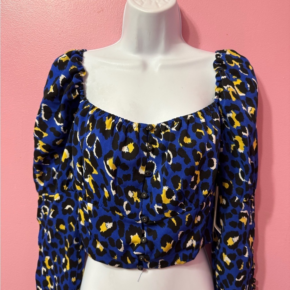 Rahi  Blue Leopard  Blouse Size. Small